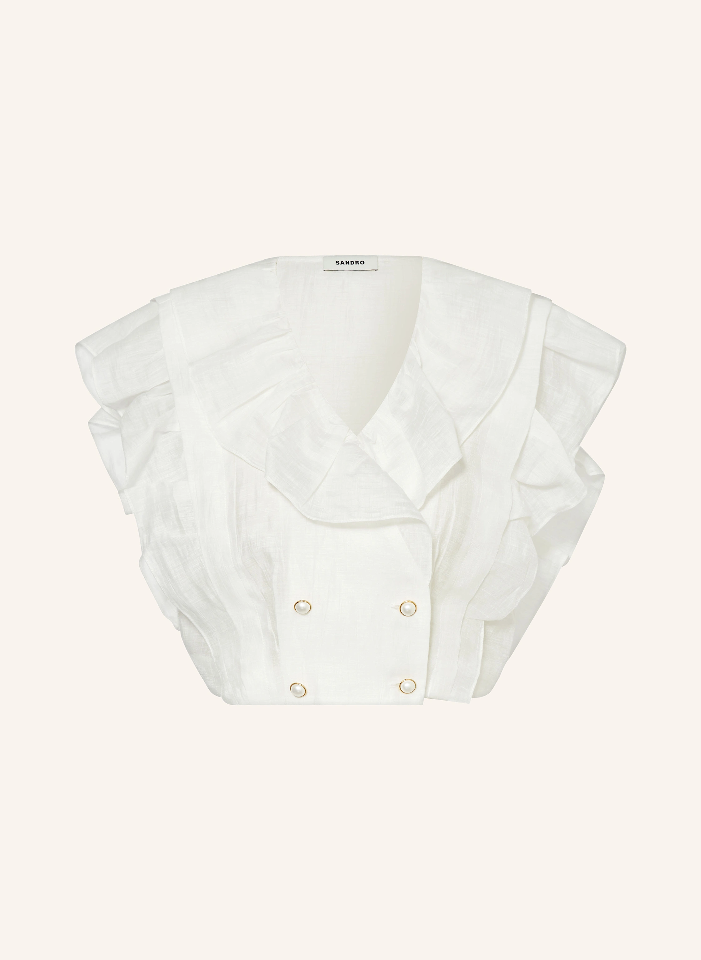 SANDRO Cropped-Bluse aus Leinen
