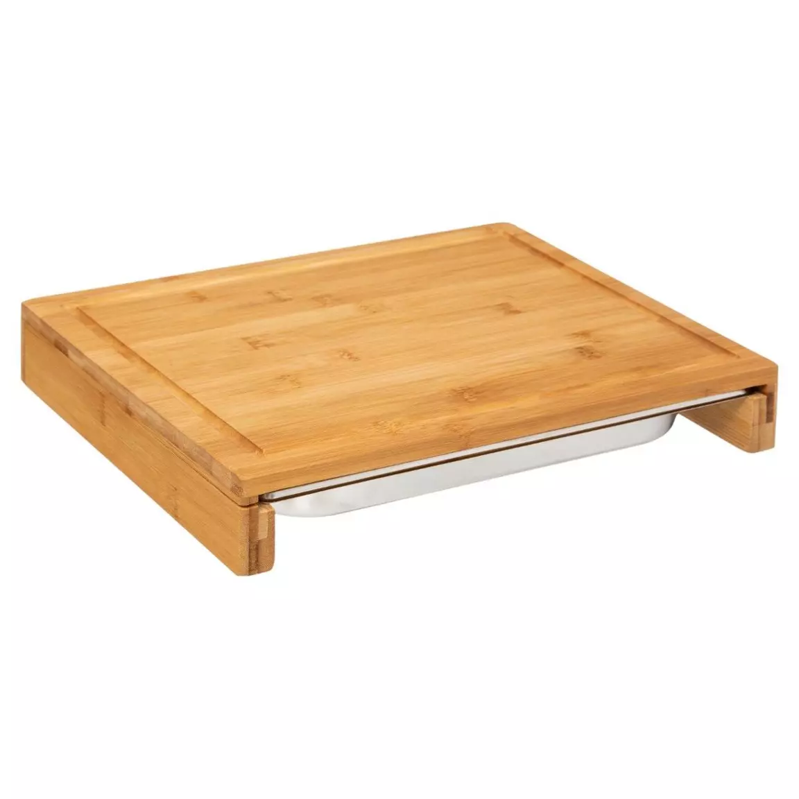 Planche à découper avec bac récupérateur (35 x 28 cm) Bois naturel