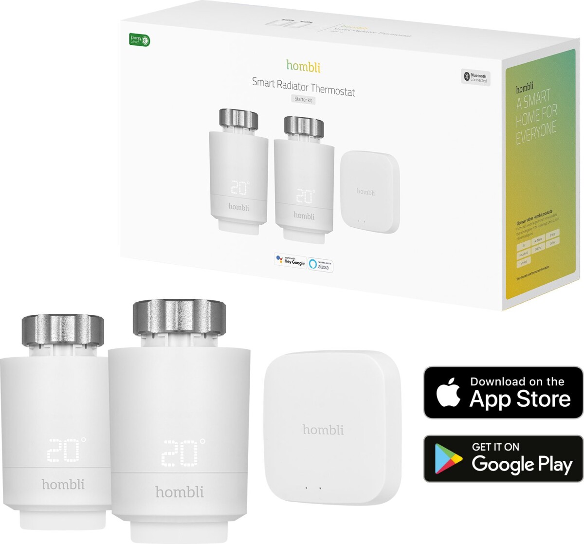 Hombli - Smart Radiator Termostat Start Kit - 2 Stk + Bridge