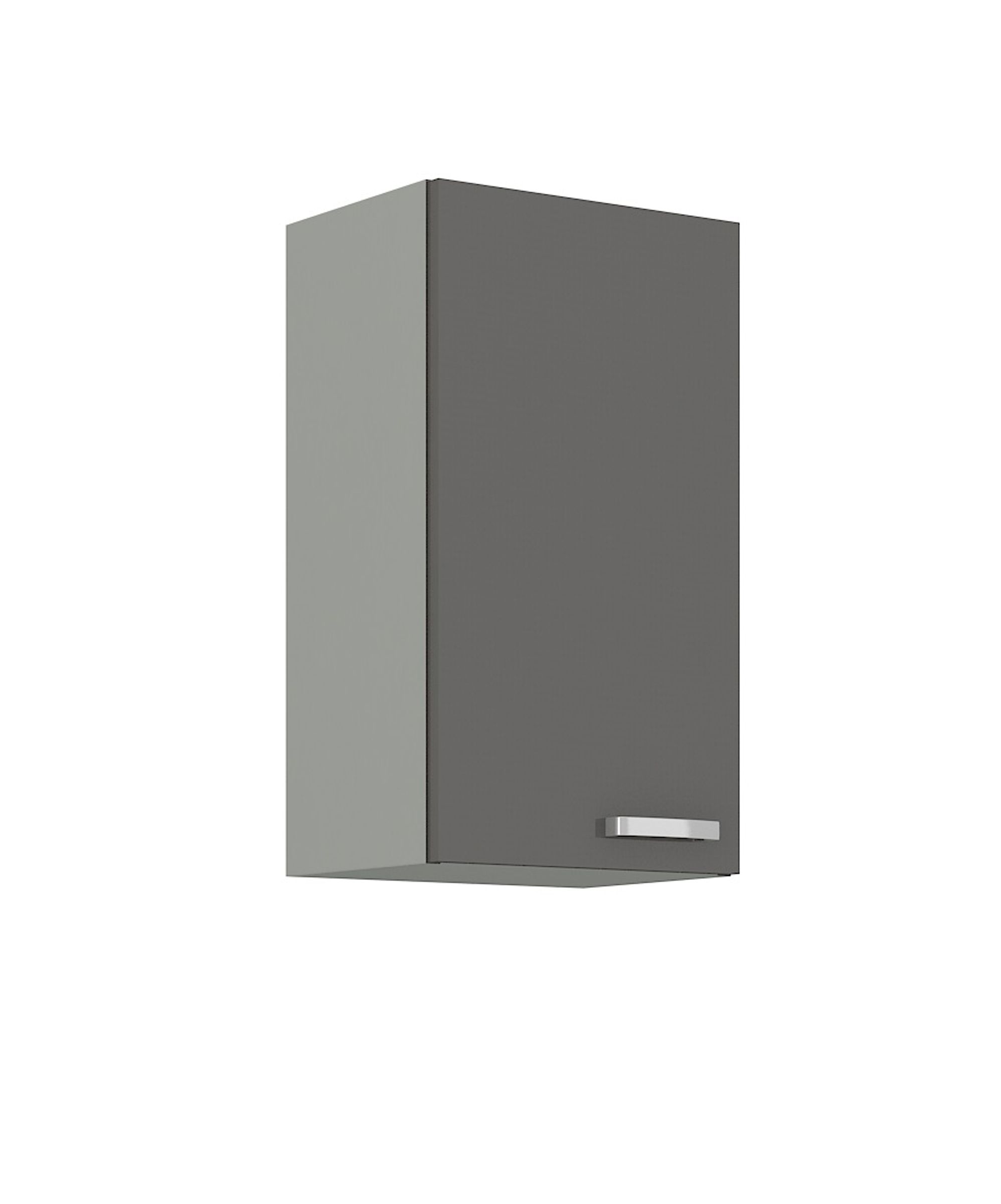 Küchen Hängeschrank 40 Hochglanz Grau Küchenzeile Küchenblock Küche Grey Bianca