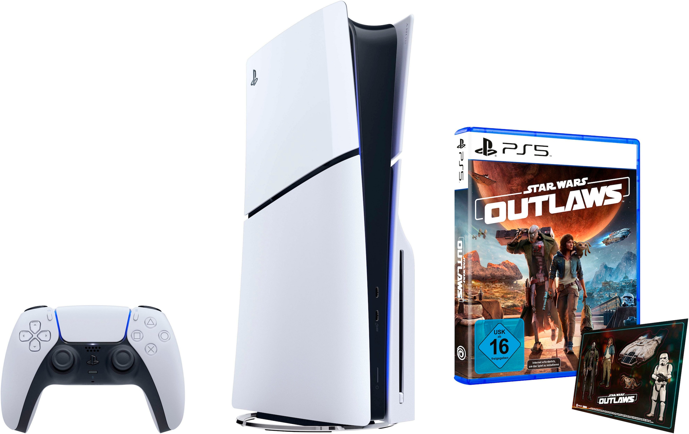 PlayStation 5 Konsolen-Set »Disk Edition (Slim) + Star Wars Outlaws« 1.000 GB