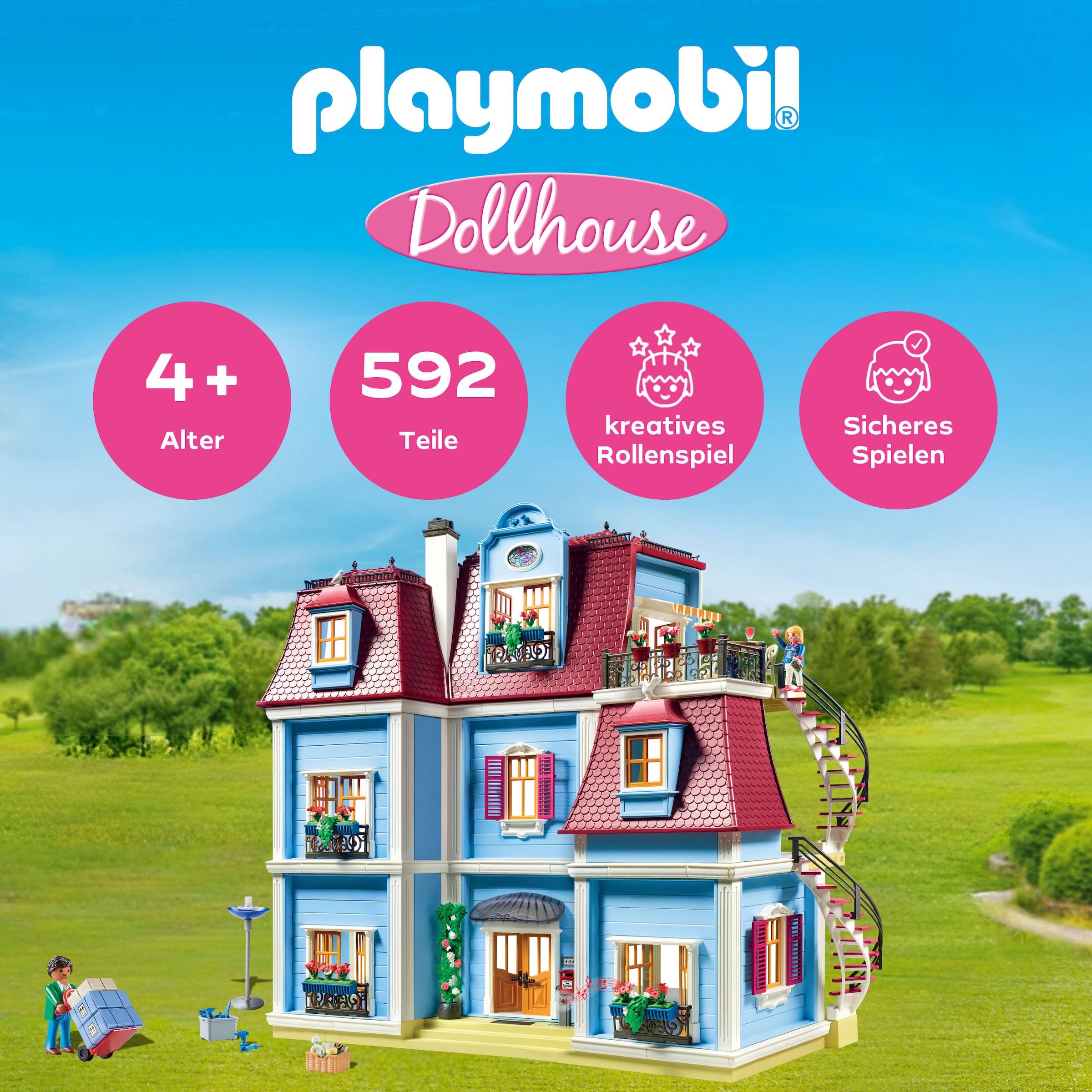 Playmobil® Konstruktions-Spielset »Mein Grosses Puppenhaus (70205), Dollhouse« Made in Germany