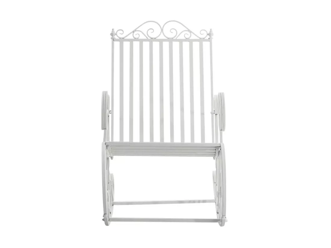 Lot de 2 Fauteuil à bascule - Métal - Blanc - Smilla
