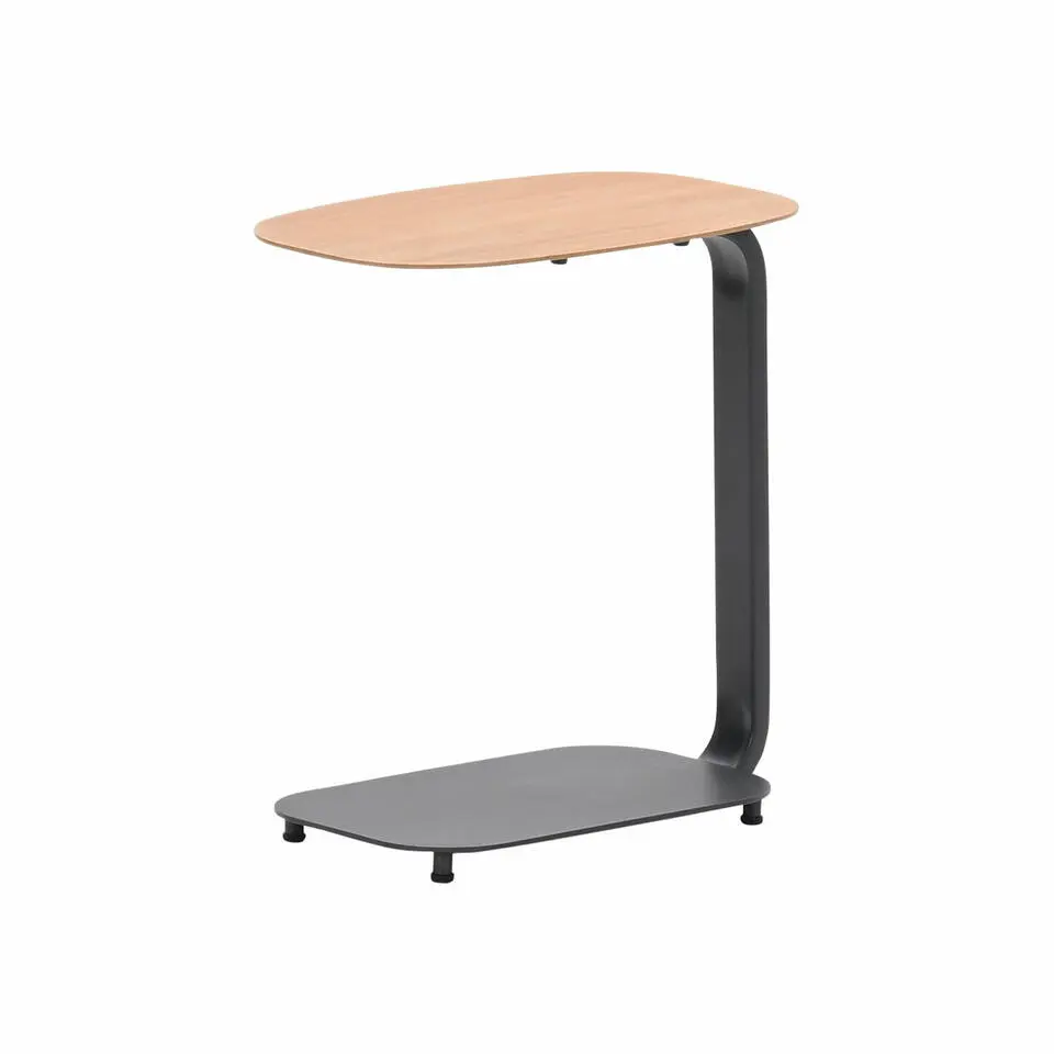 Lucca laptop tafel - 45x30xH51cm - carbon black - light teaklook