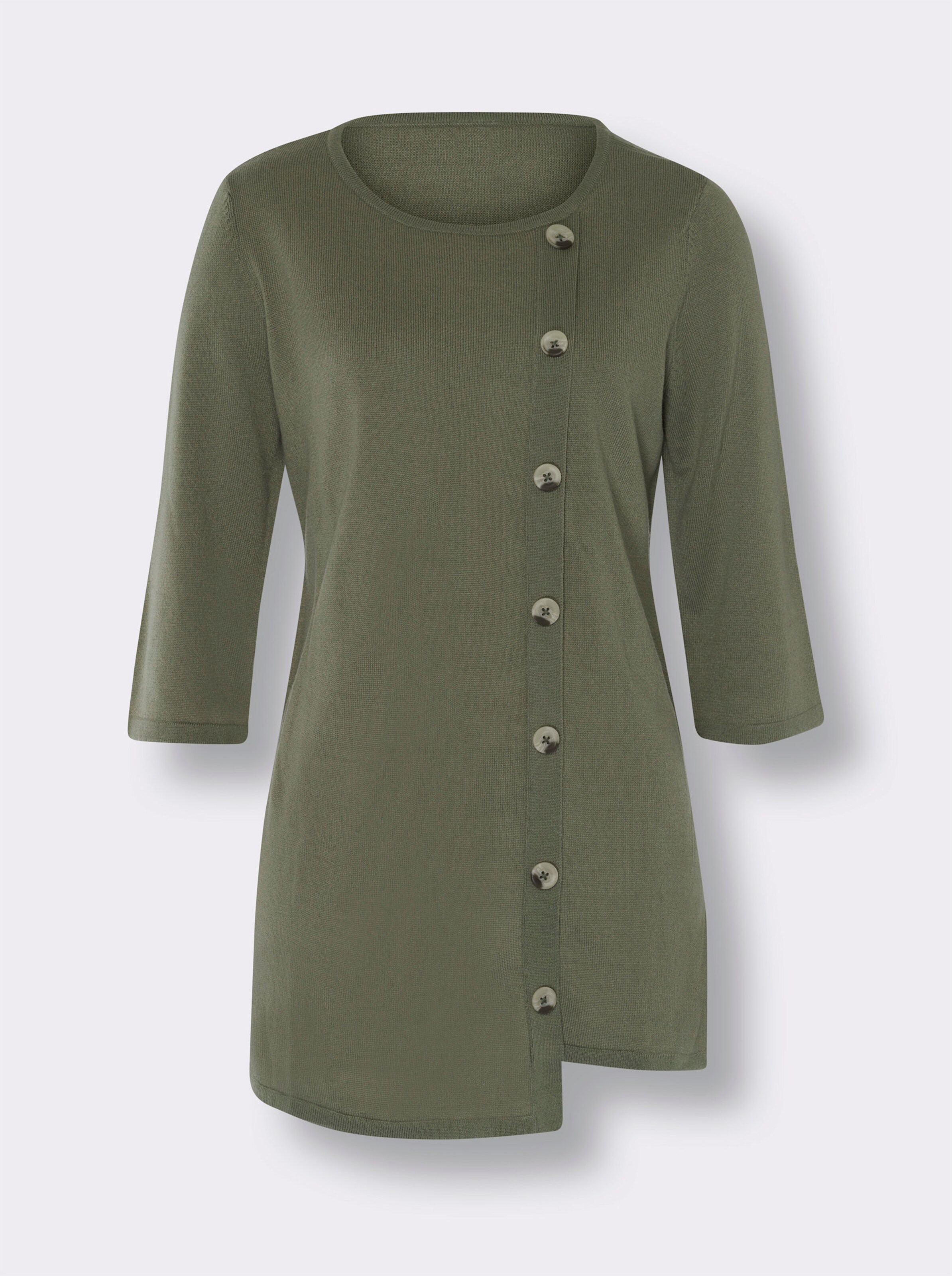 Longpullover mit Zierknopfleiste