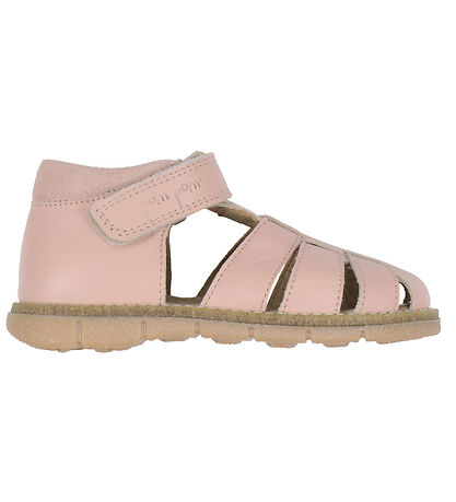 Pom Pom Sandalen - Klettband - Alt Rose