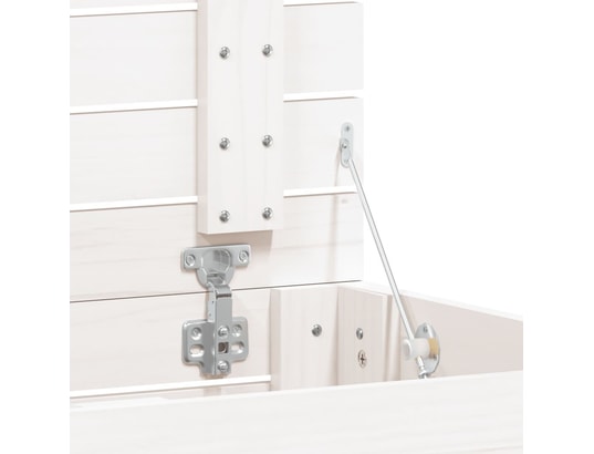 VIDAXL - Panier à linge blanc 88,5x44x76 cm bois massif de pin