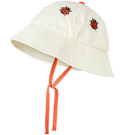 Mini Rodini Sonnenhut - Marienkäfer - Off White