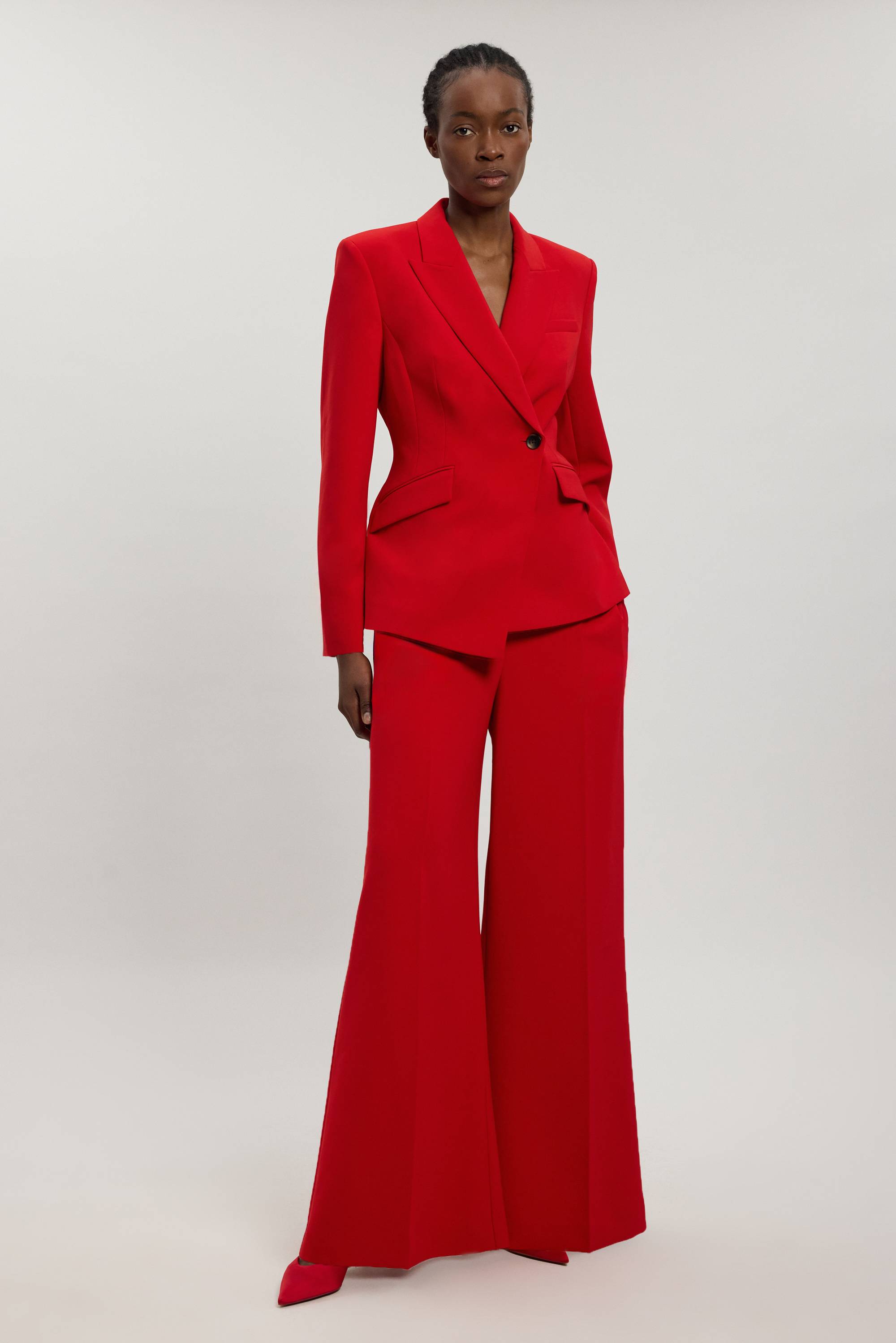 KarenMillen Blazer Ajusté Cintré En Viscose Compacte À Simple Boutonnage