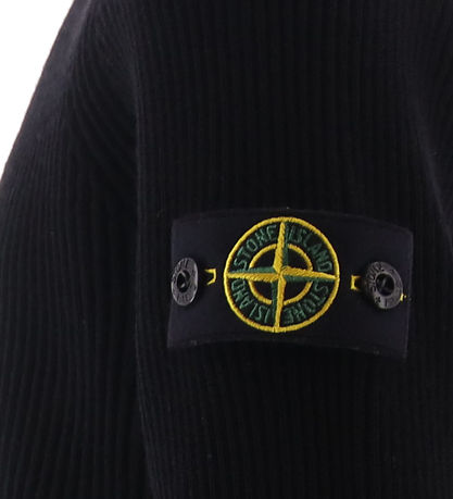 Stone Island Cardigan - Wolle - Schwarz