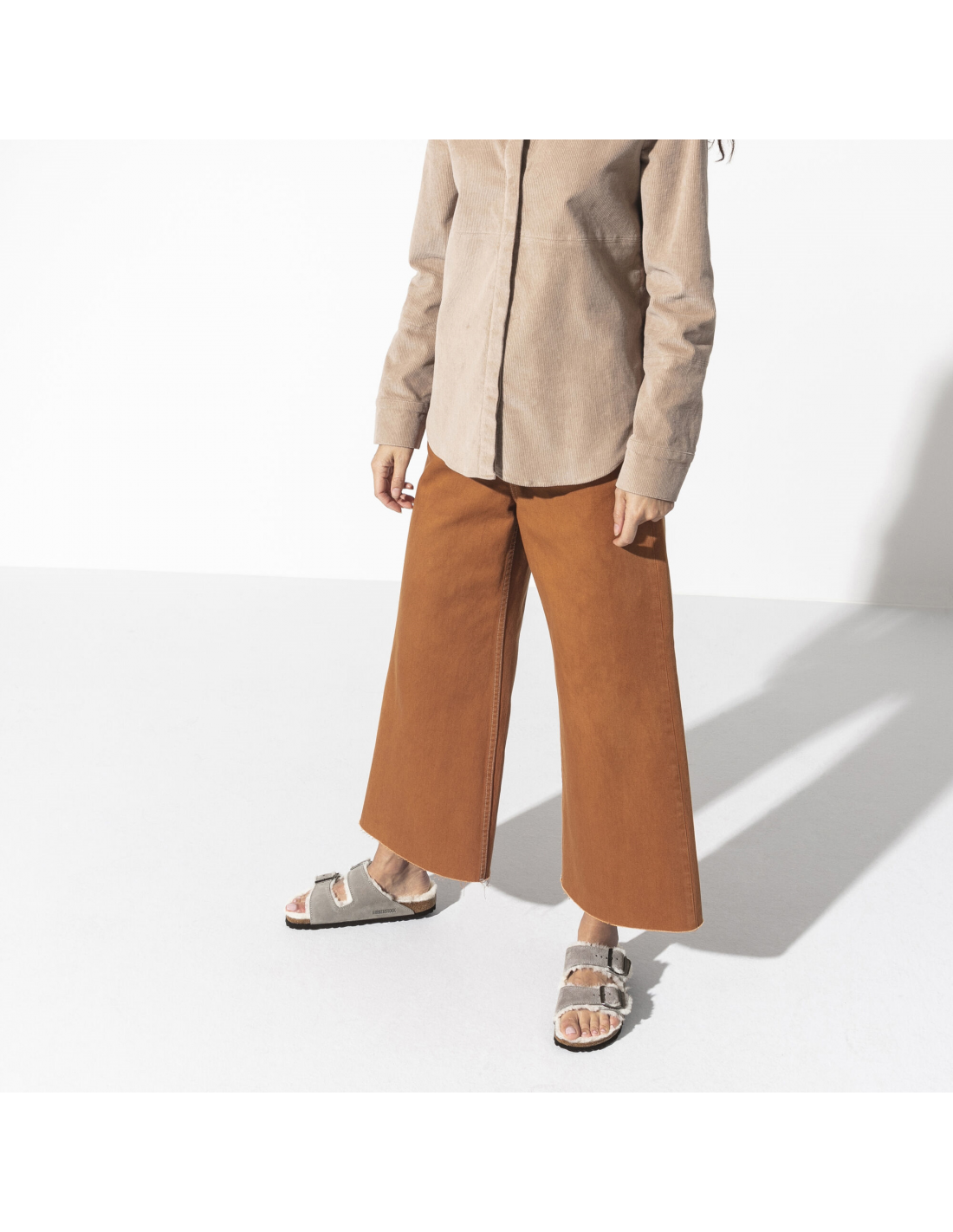 birkenstock mules fourées femme arizona vl shearling daim gris