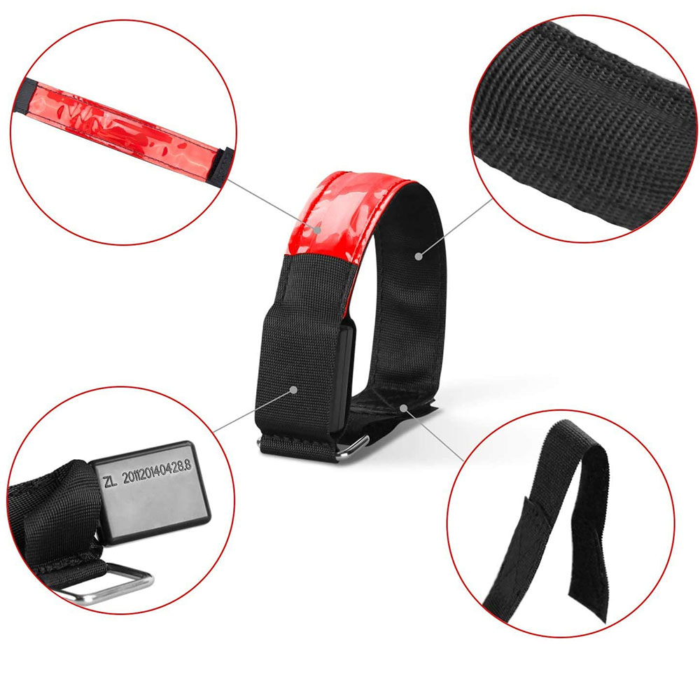 Aufladbares USB Leuchtarmband für Kinder / Erwachsene zum Sport / Joggen / Radfahren (28-32cm) - Rot
