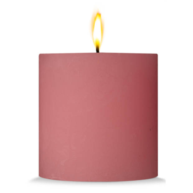 Blokker Rustieke Cilinderkaars - 10x10 cm - Roze