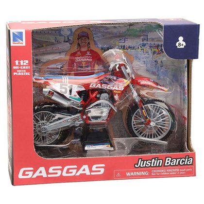 Miniature Newray Moto Gas Gas 450 MCF Red Bull J. BARCIA - Echelle 1/12° - Rouge / Noir
