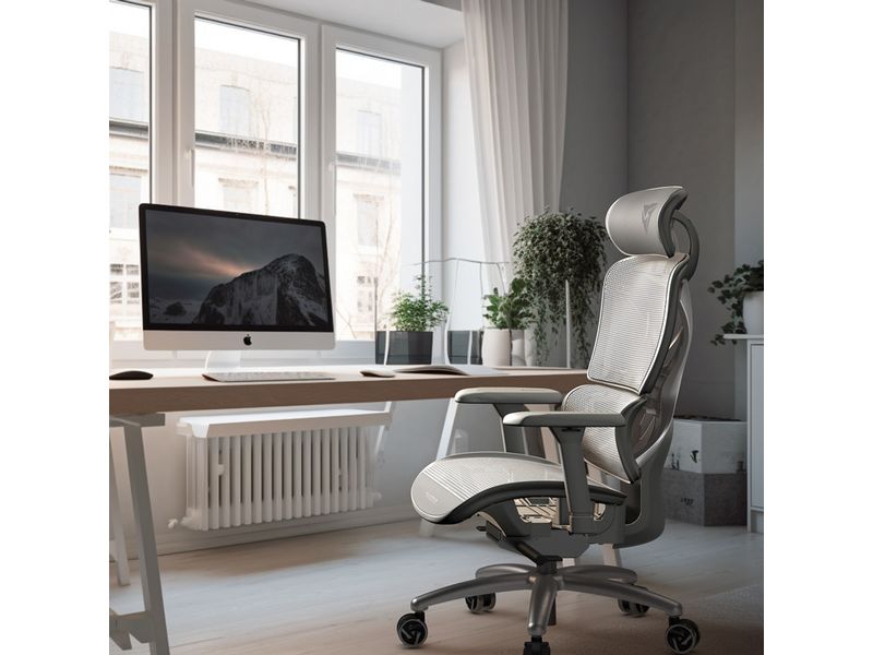 ThunderX3 Bürostuhl XTC-Mesh Grau Ergonomischer Bürostuhl