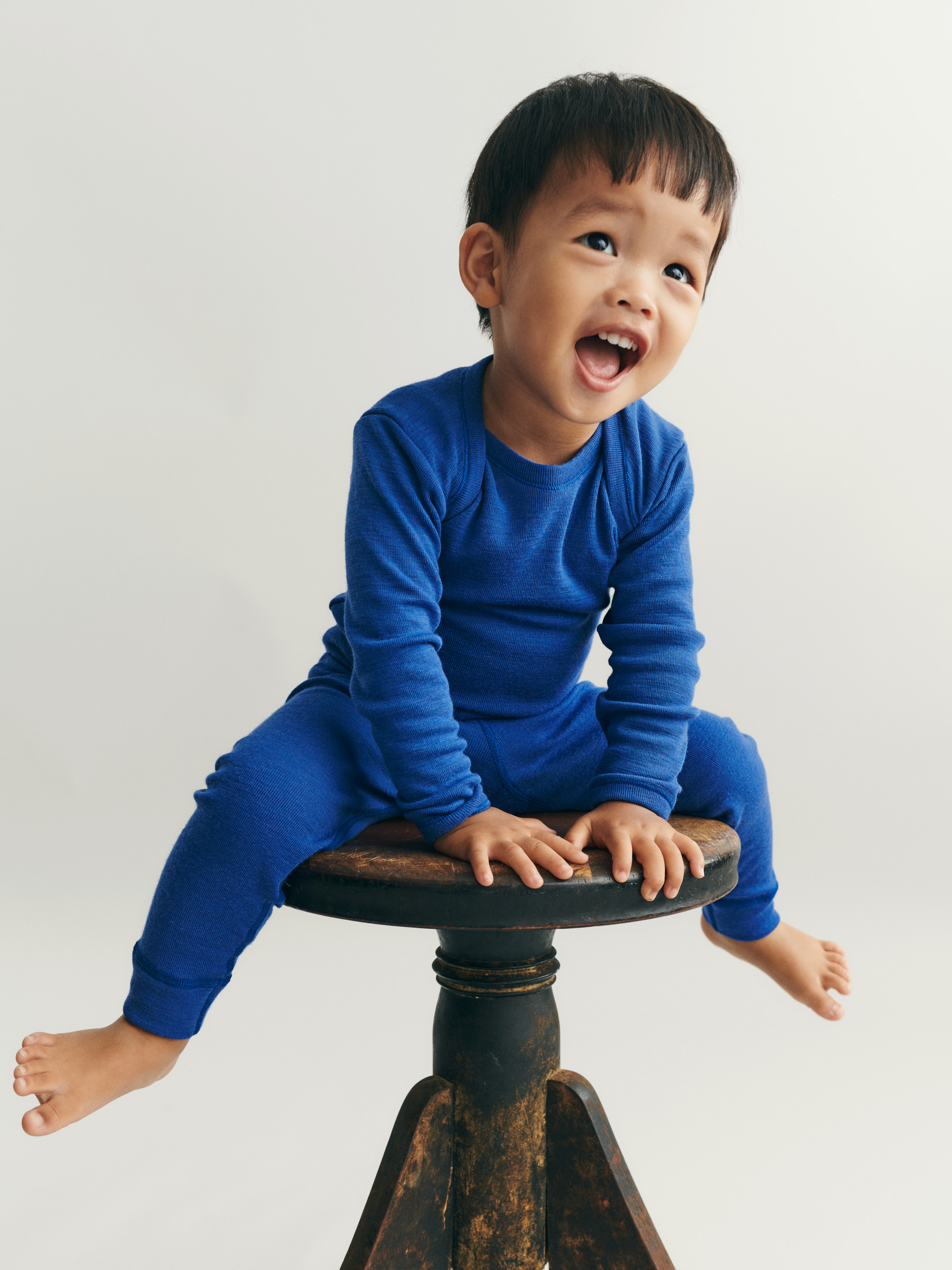 Romper met lange mouw van merinowol voor baby's