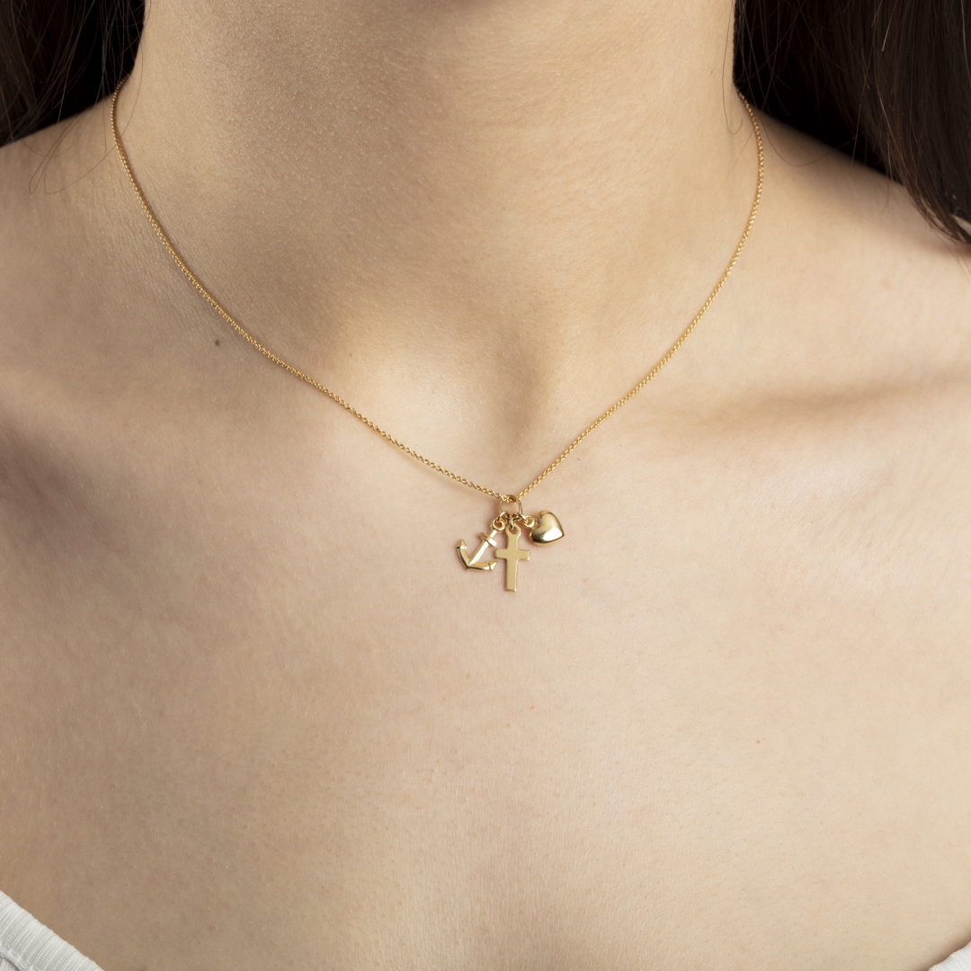 Anhänger 750/18 K Gelbgold Glaube Liebe Hoffnung