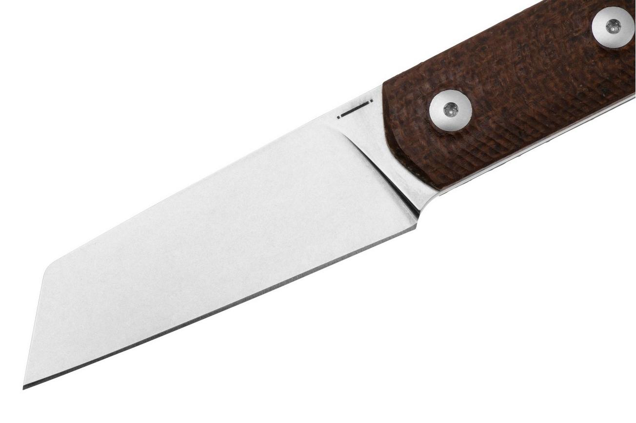 StraightLine Erny ER-BB Brown Burlap Micarta, vaststaand mes