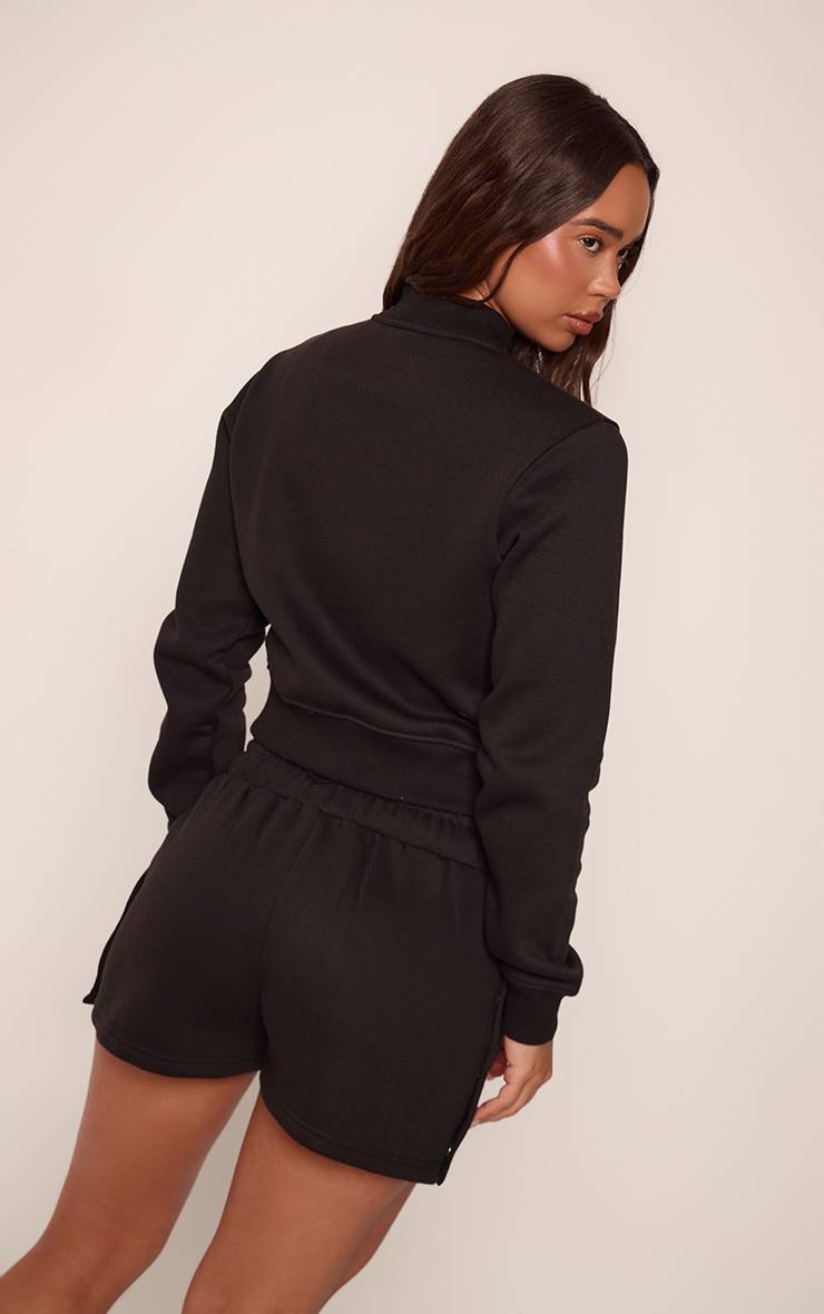 Noir Sweat-shirt À Détail Boutons-pression