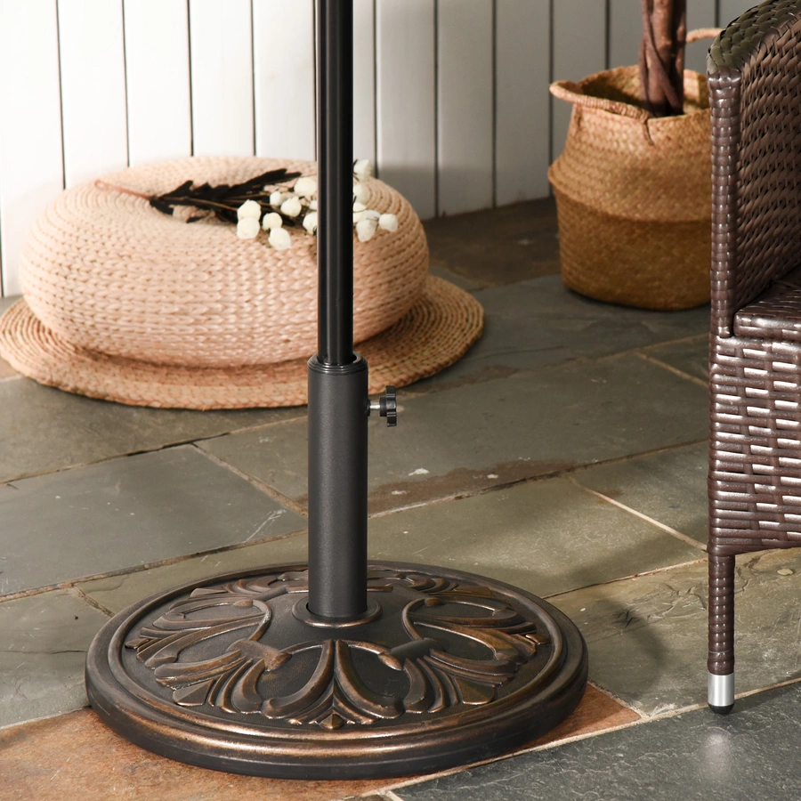 Outsunny Sonnenschirmständer mit 3 Adapterhülsen bronze