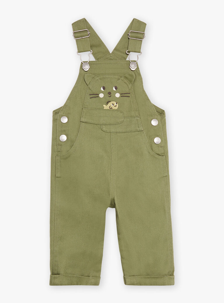 Salopette verte en twill