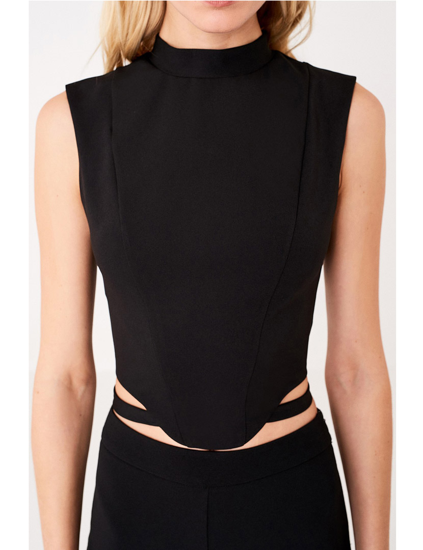 Black Cowl Top