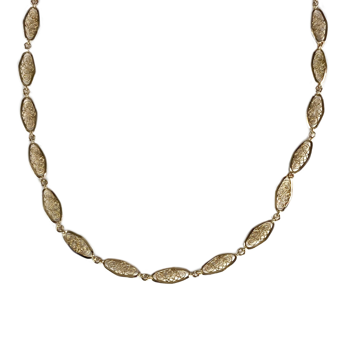 Collier d'occasion or 750 jaune maille filigranée 65 cm