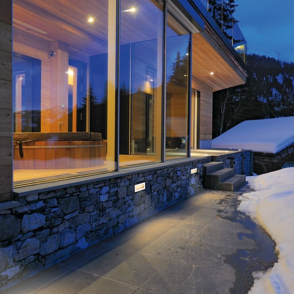 LED inbouwwandlamp Brick, IP65, aluminium, asymmetrisch