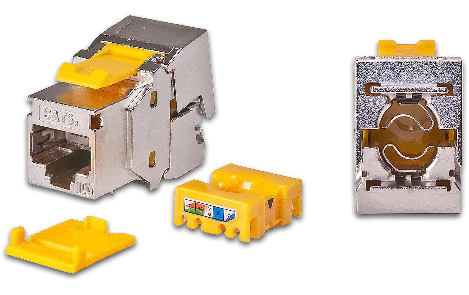 Keystone-Modul Cat.6A STP EA 12 StückCat.6A 10Gbps Keystone Modul zum Netzwerkkabelanschluss - 12 Stück