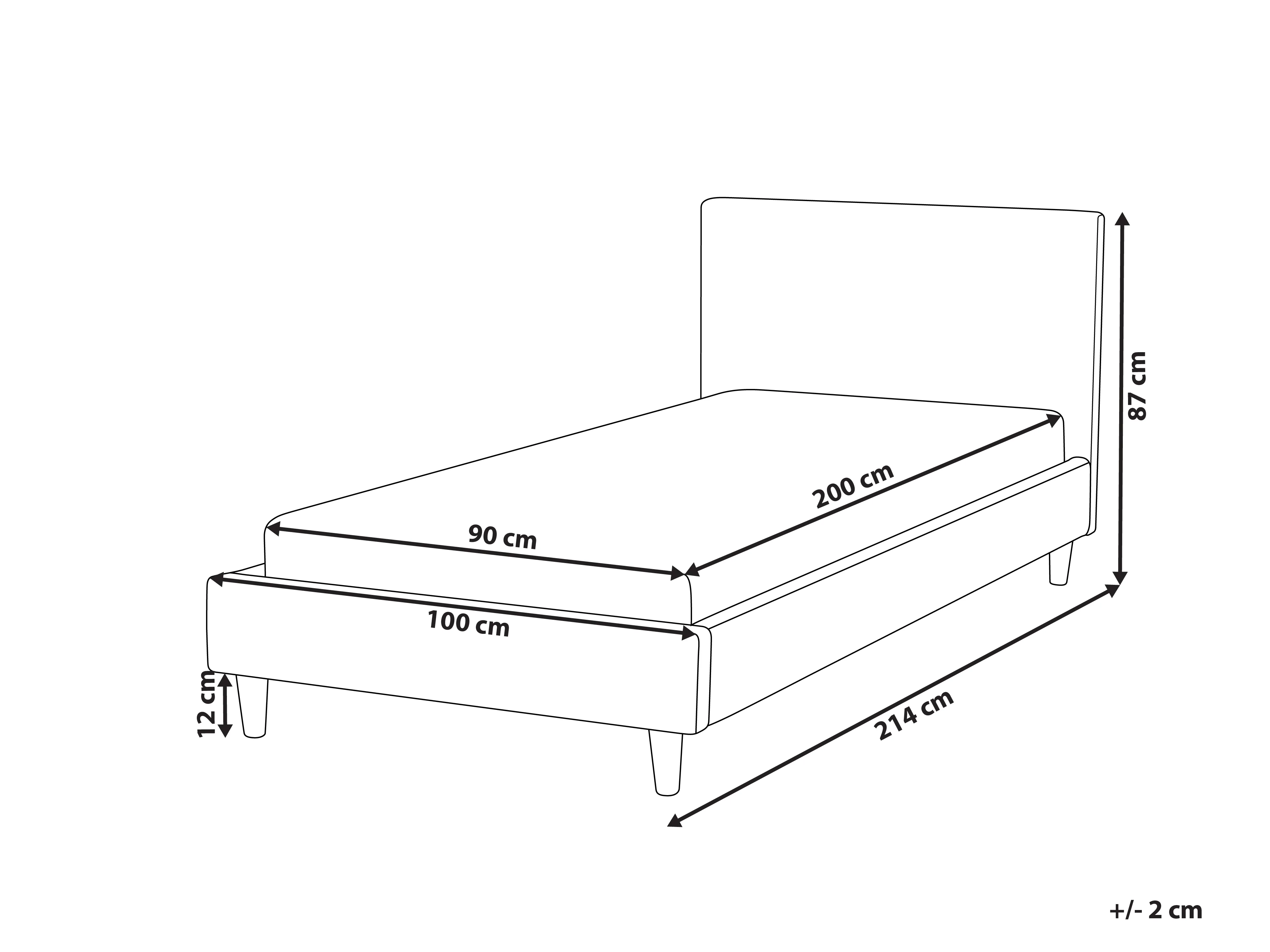 Bed Fluweel FITOU 90 x 200 cm Lichtblauw