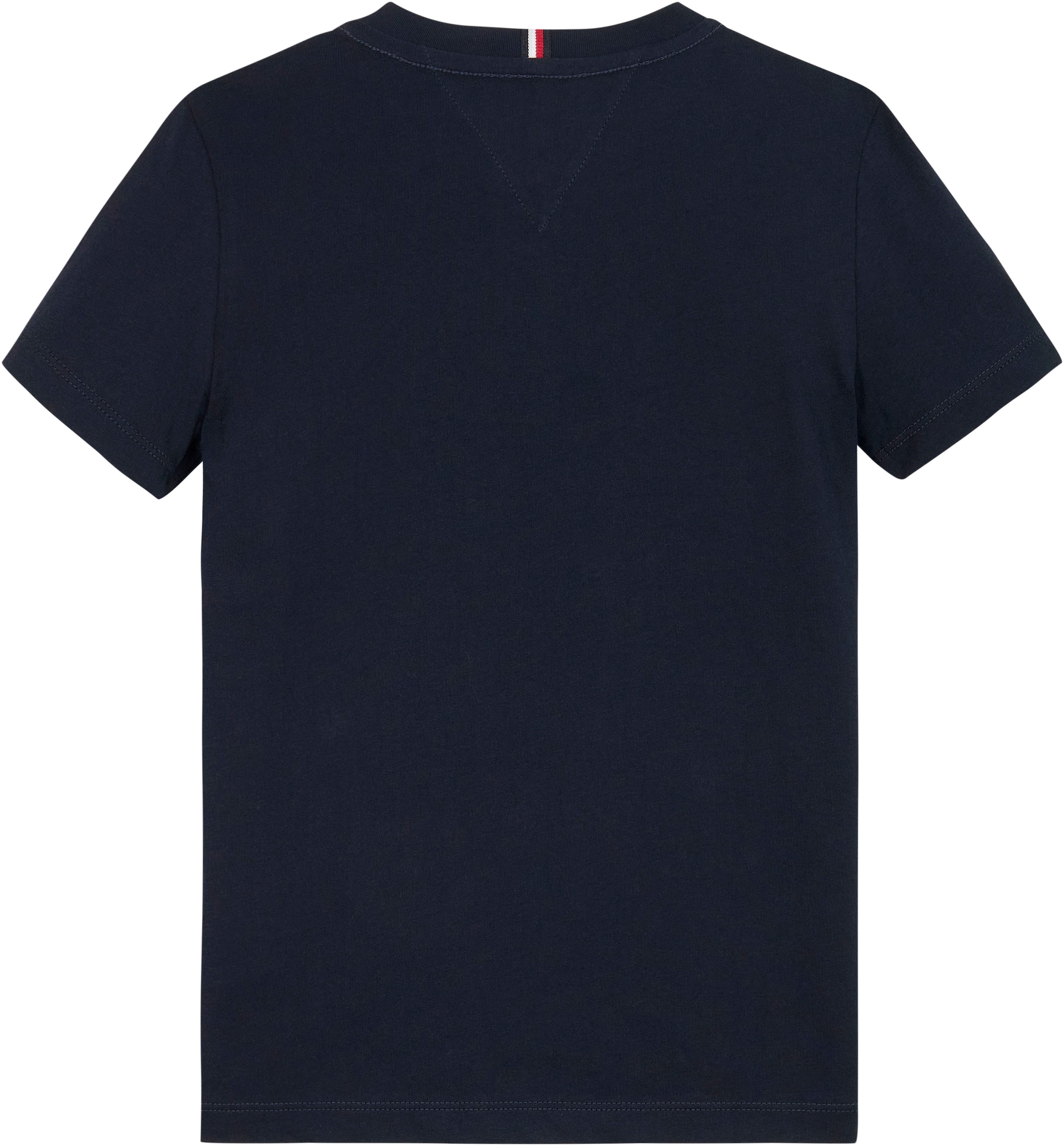 Tommy Hilfiger Rundhalsshirt »MONOTYPE FLOCK REGULAR TEE SS«, mit Frontprint, Rundhlas, Kurzarm