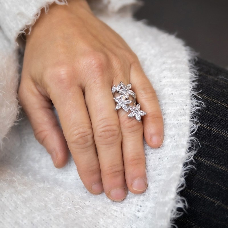 Bague Femme Rhodium FLORA