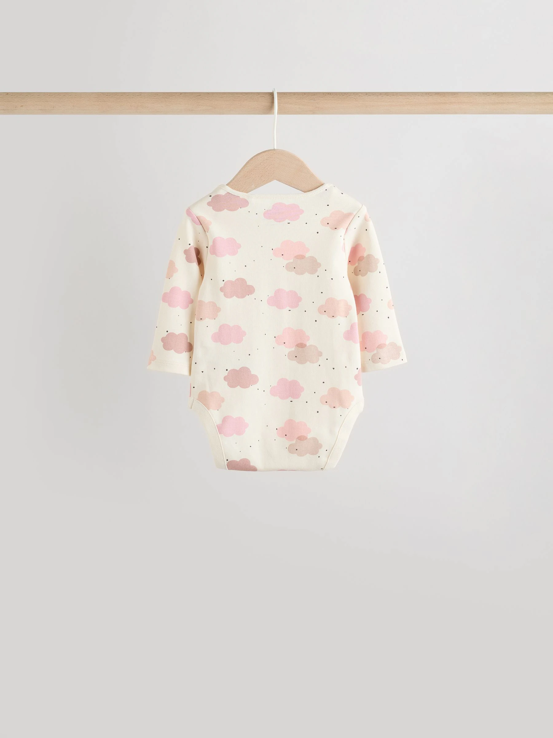Roze - Set van 5 rompers met lange mouwen