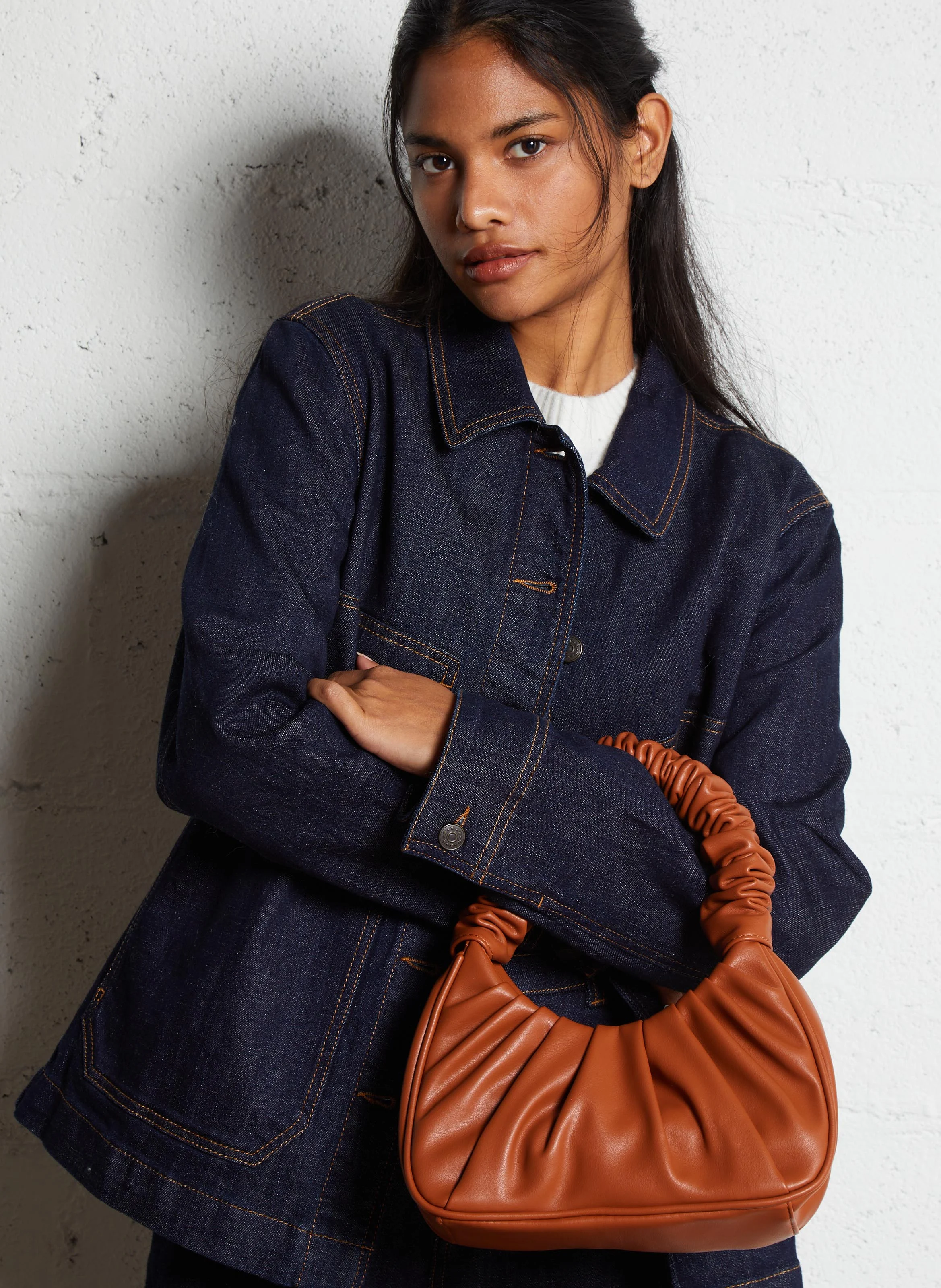 Sac à main plissé | Marron