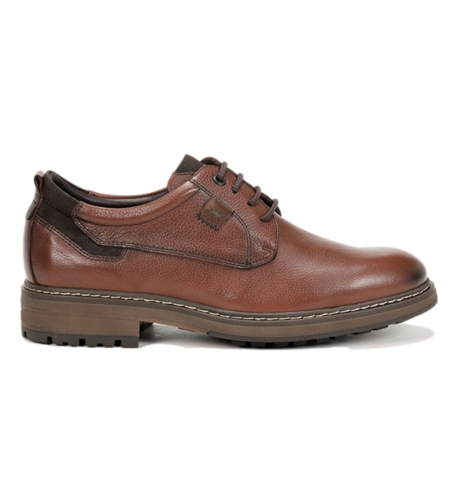 Sapatos de couro Fluchos F1589 marrom médio