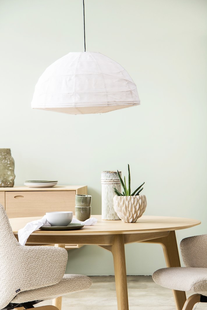 Bordeaux rundt spisebord Natur eik med inkludert 44 cm tilleggsplate. Ø125.