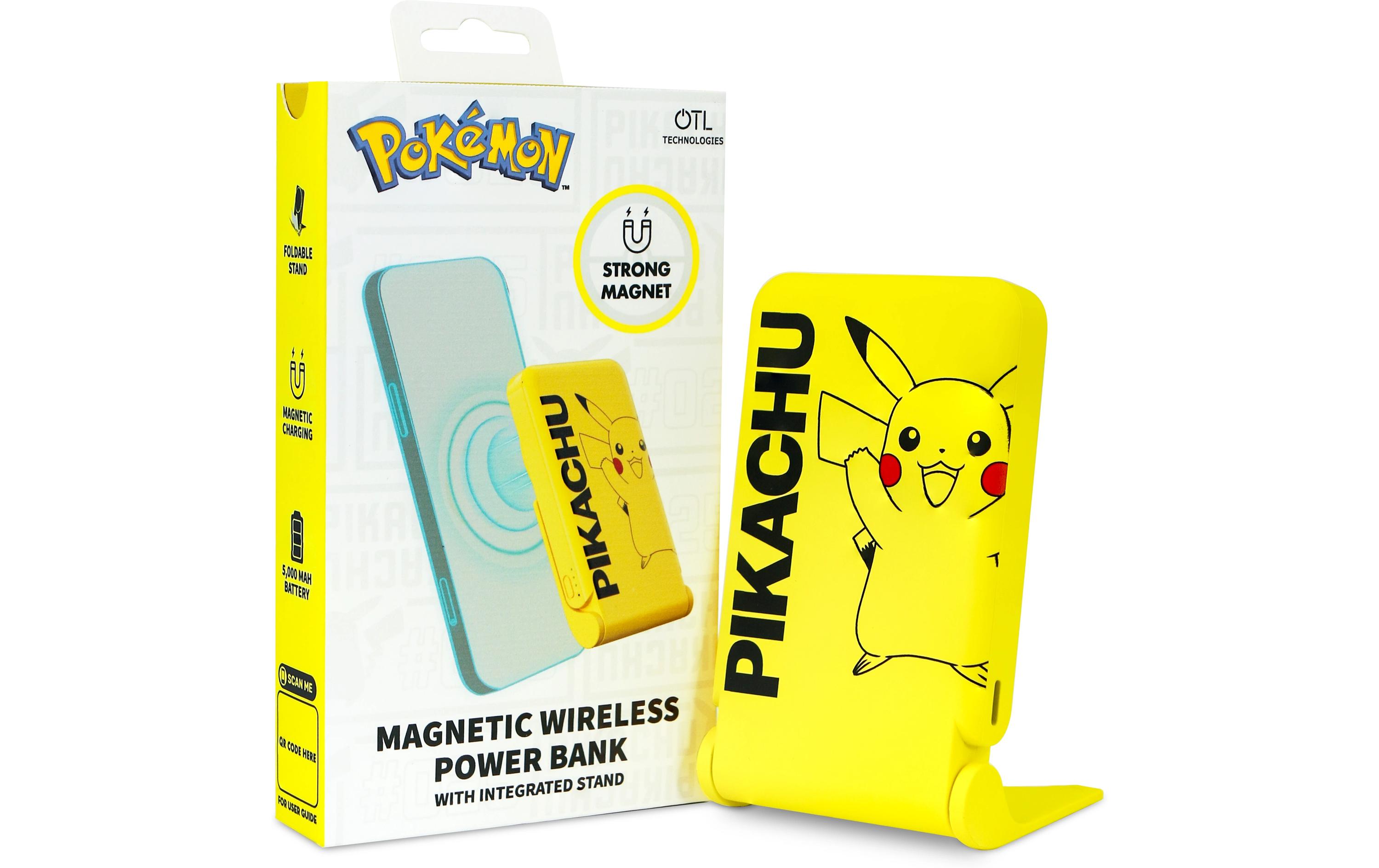 Powerbank Pikachu 5000 mAhPowerbank mit integriertem Wireless Charger und Standfuss im Pikachu-Design