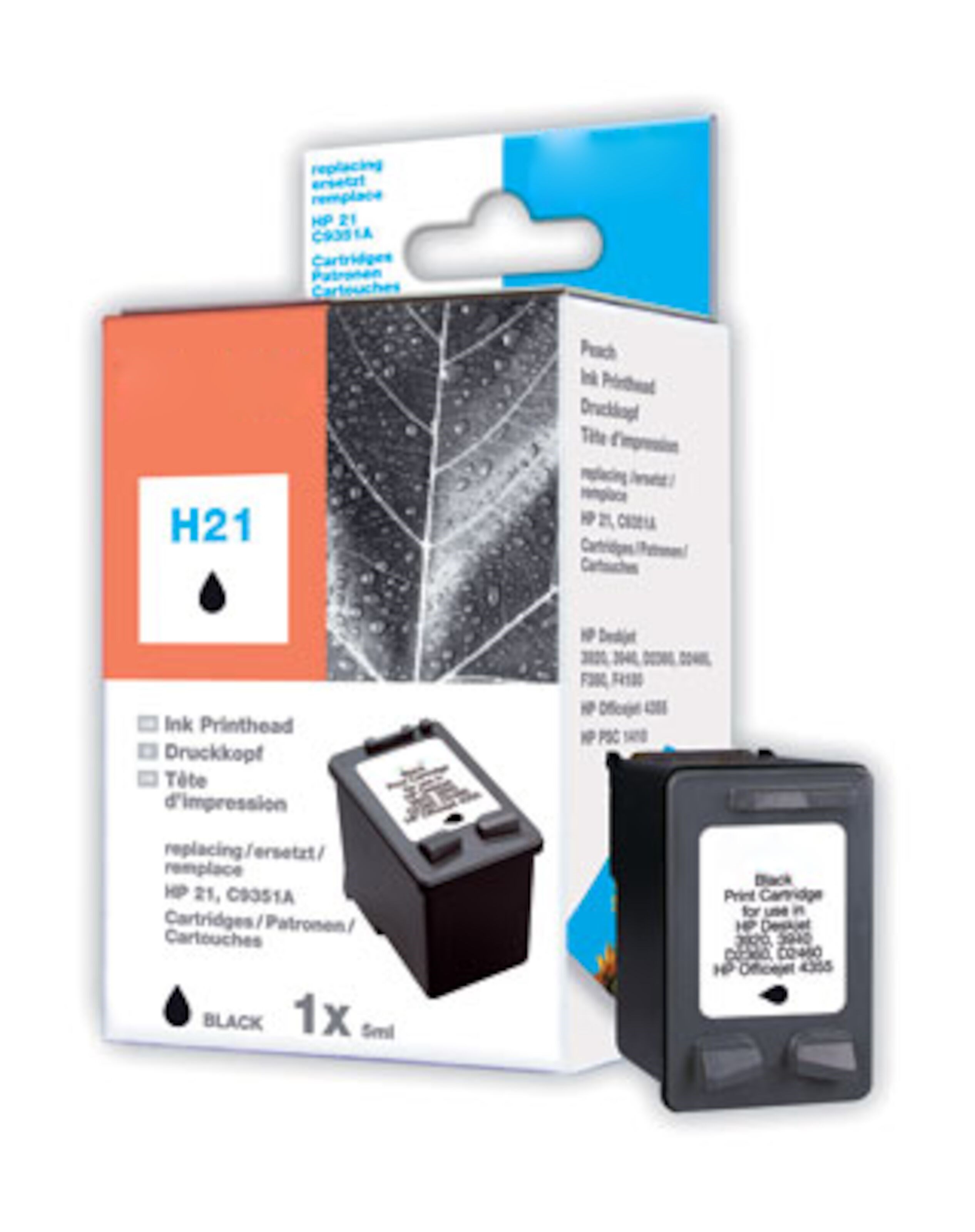 Peach Blekkpatron tilsvarer HP 21XL - Svart