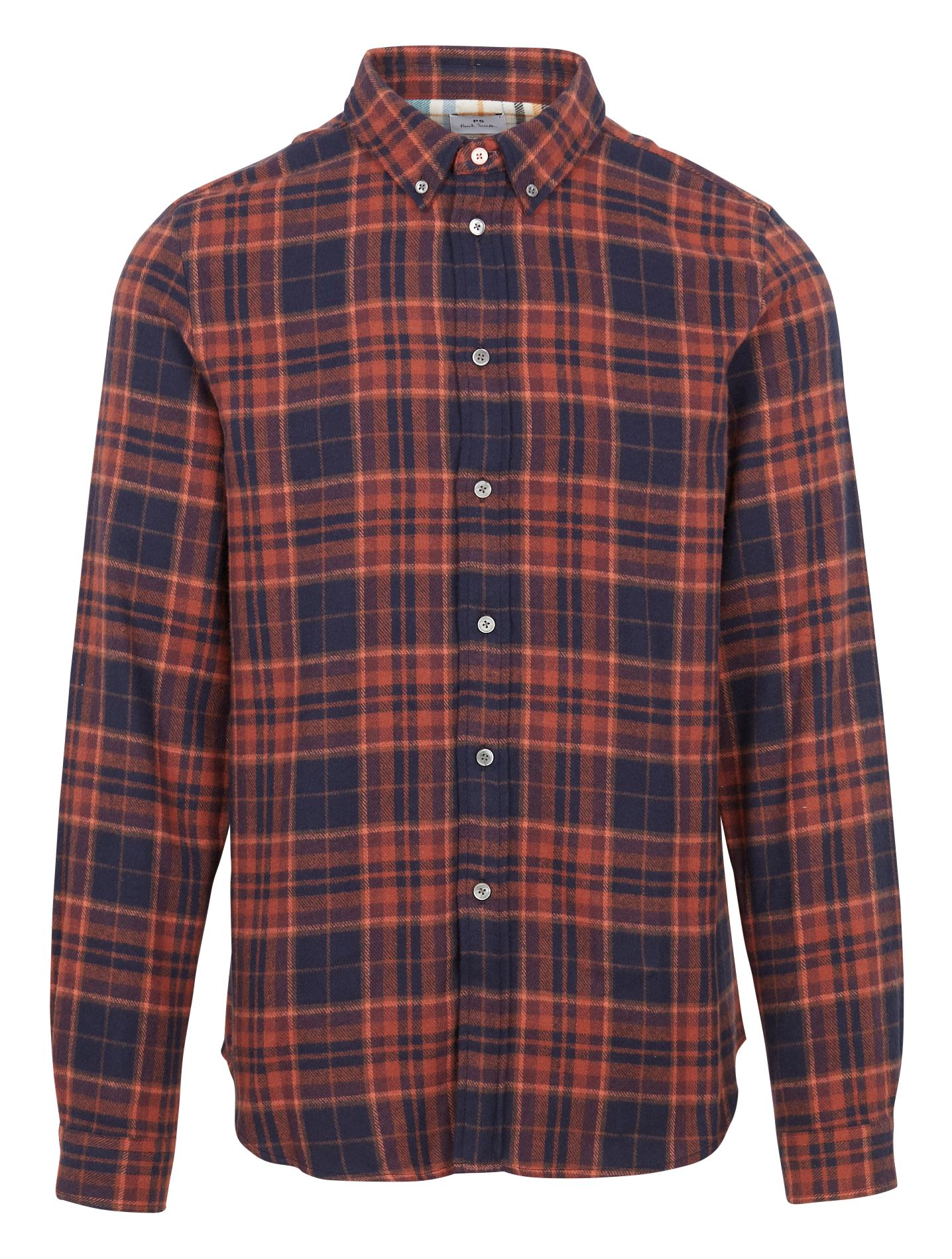 Chemise col classique à carreaux en coton| Bleu