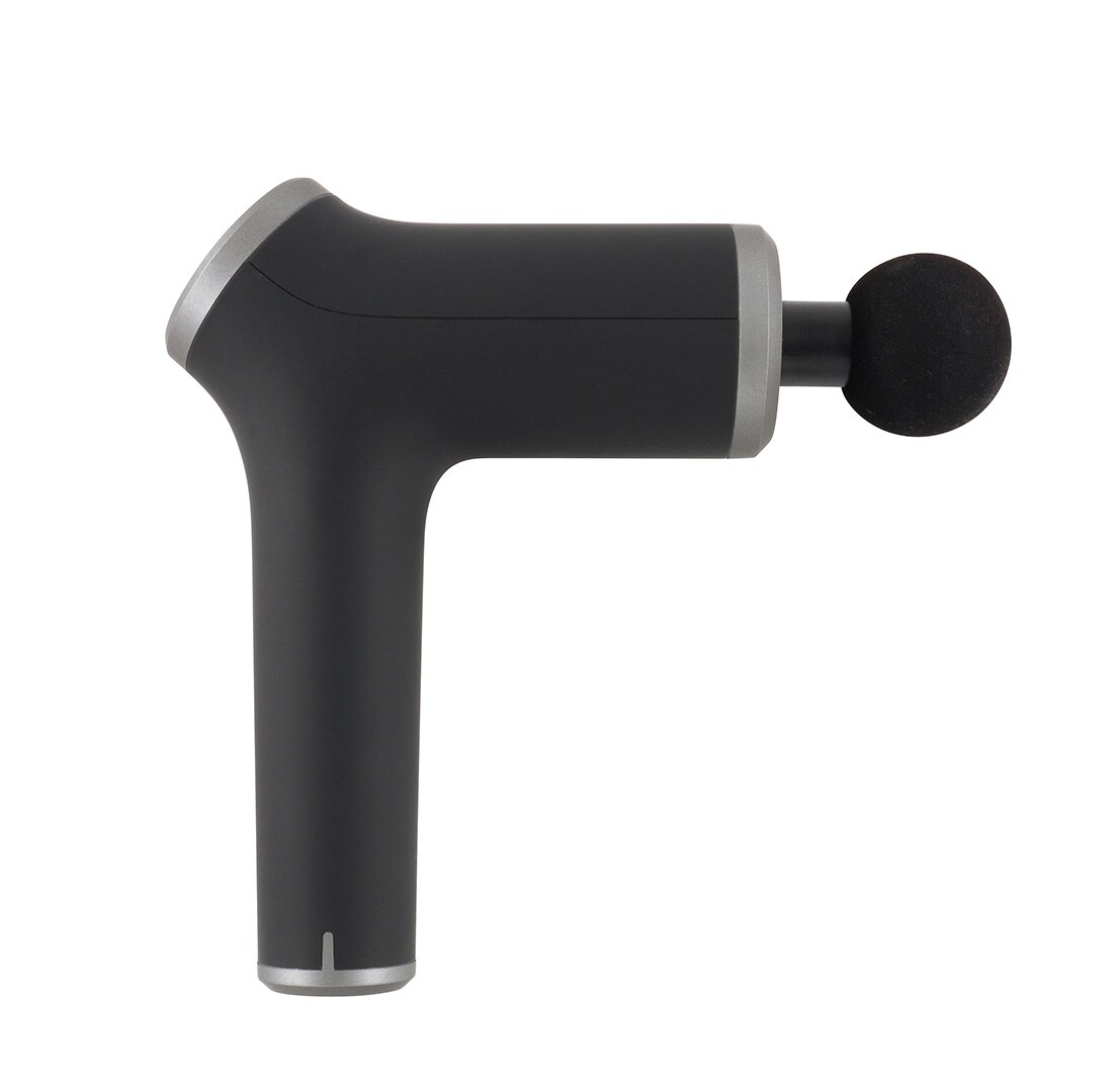 Miweba Sports Massagepistole MM200, Massage-Gun 2500 mAh für Faszien-Muskelmassage mit 6 Aufsätzen (Schwarz/Grau)