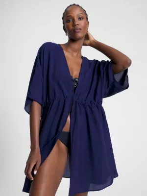 Vestido curto com amarração frontal
