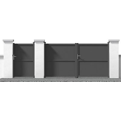 Portail Jardimat aluminuim Tours gris antique - 300 x h.160 cm