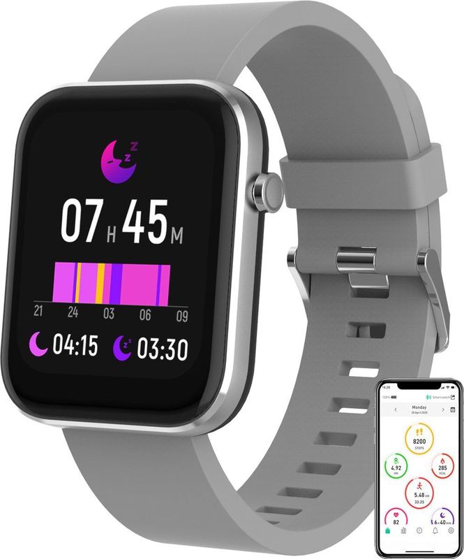 Denver - SW-182GR - Bluetooth Smartwatch - Grijs - 1,7-inch Display - IP68