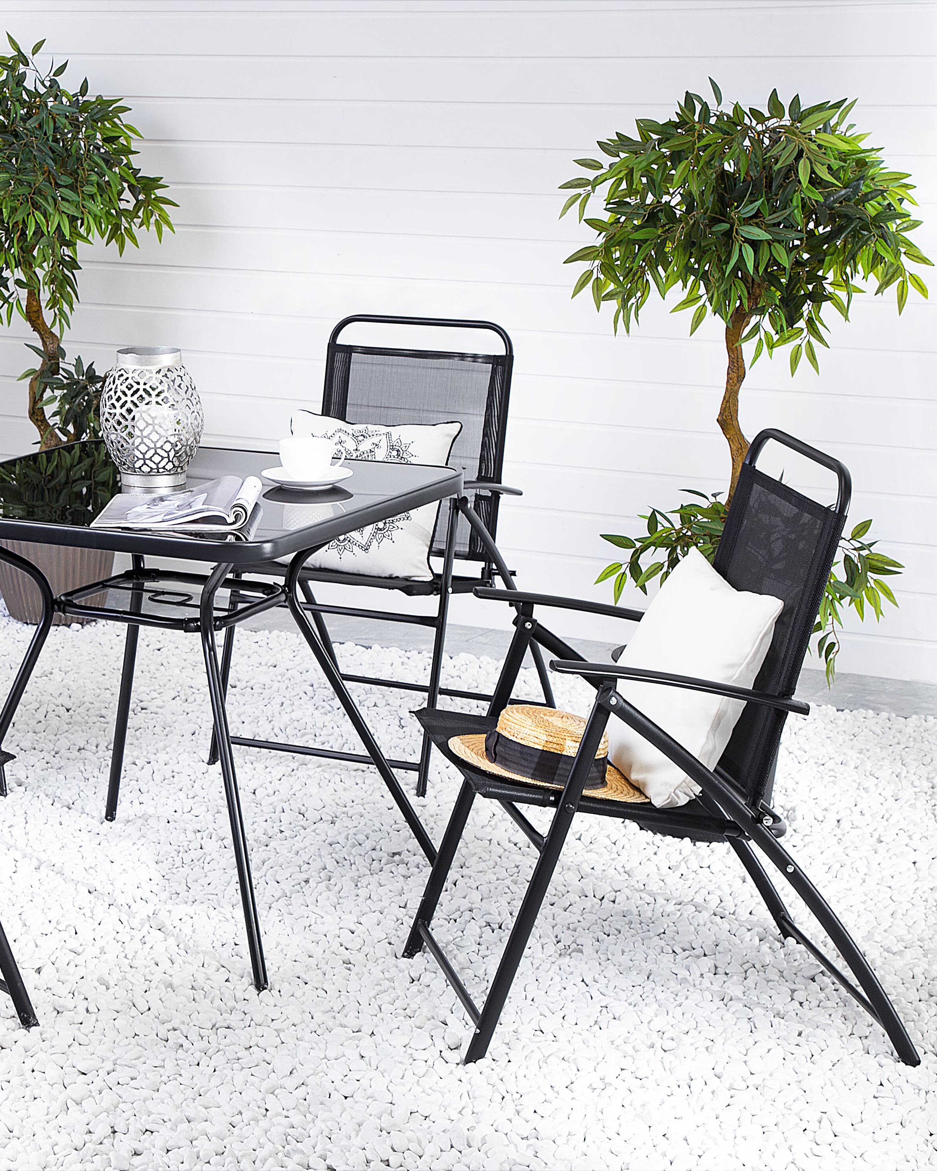 Set van 4 tuinstoelen LIVO Metaal Zwart