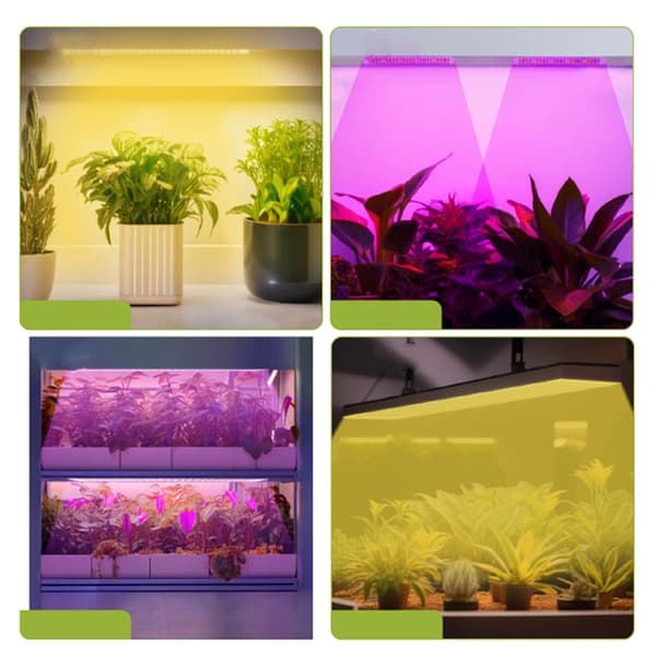 LED Plantelys med 1 panel og 4-trinns dimmer