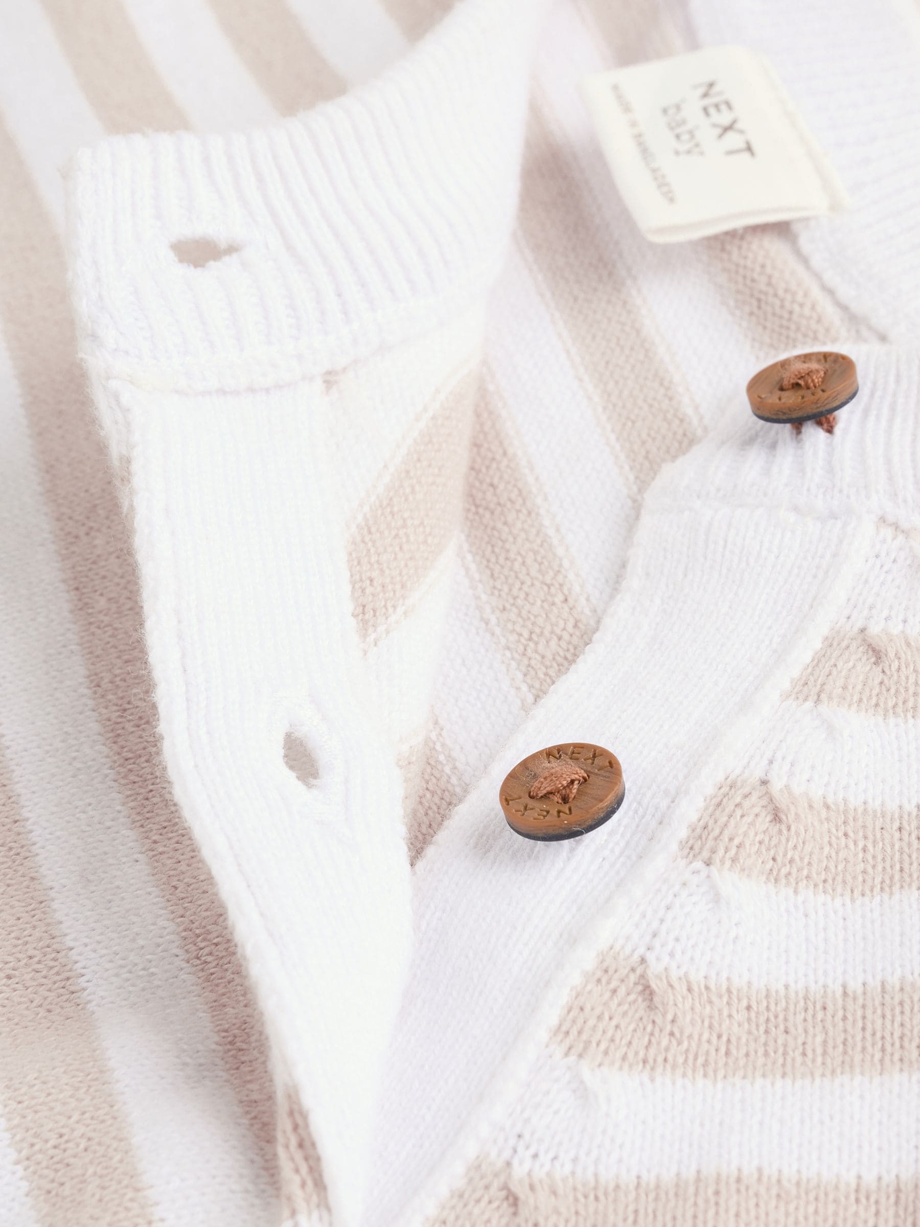 Naturel met strepen - Gebreide top- en leggingset (0 mnd - 2 jr)