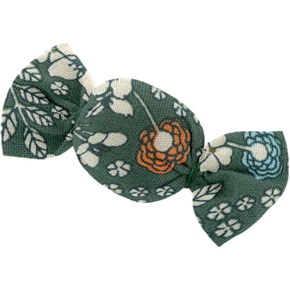 Petite Barrette Mini Bonbon Fleuri Kaki