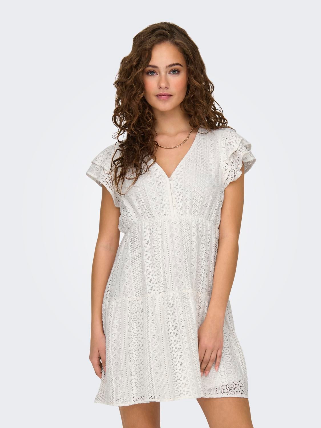 ONLHELENA Kurzes Kleid Cloud Dancer
