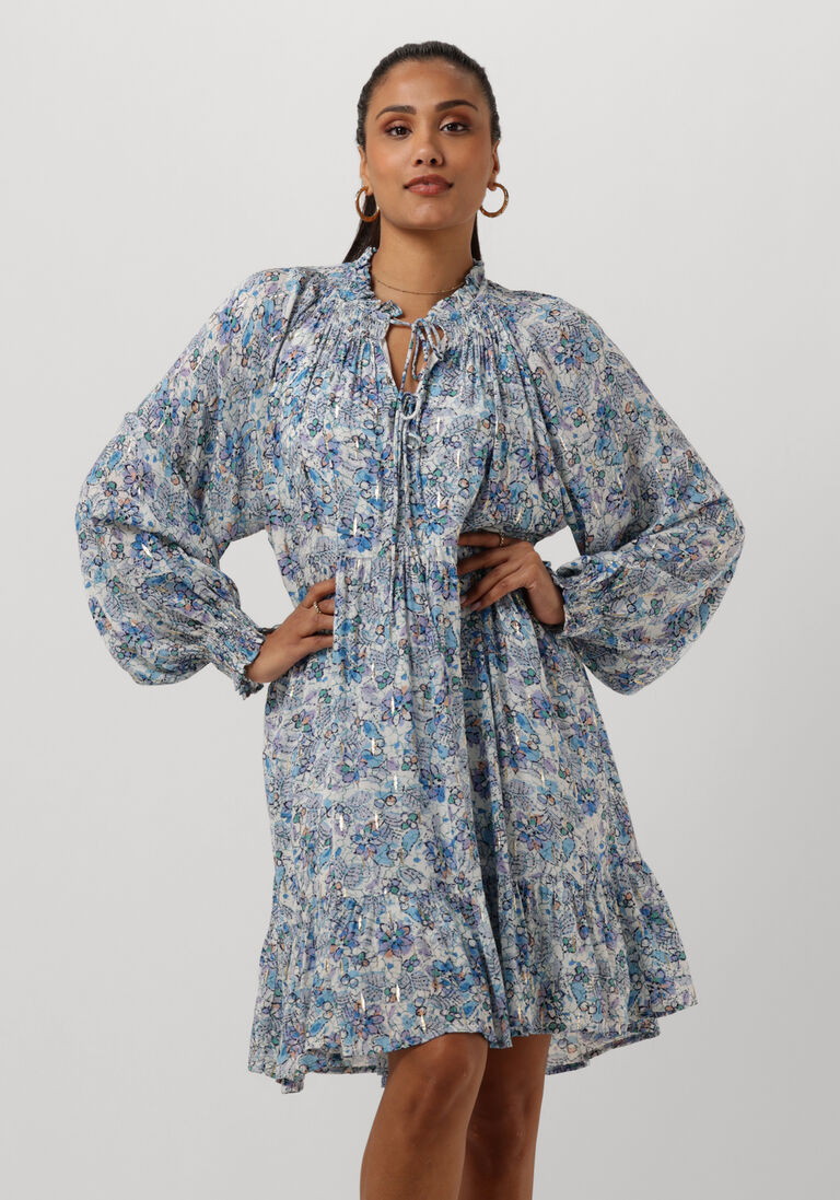 SUNCOO blauwe suncoo mini jurk carole