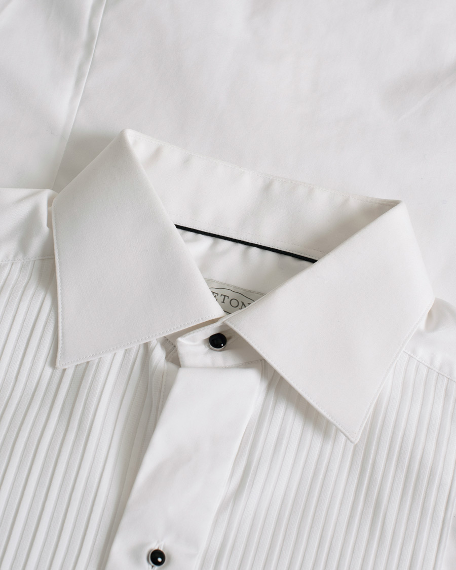 Eton Slim Fit Tuxedo Shirt Black Ribbon White